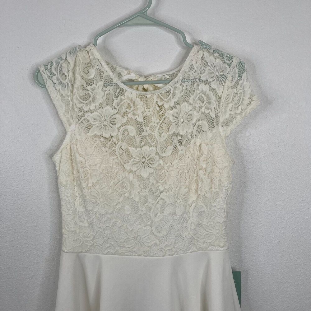 B. Smart Womens Dress‎ Size 11 Juniors Solid Off White Lace Wedding NWT - Picture 2 of 6